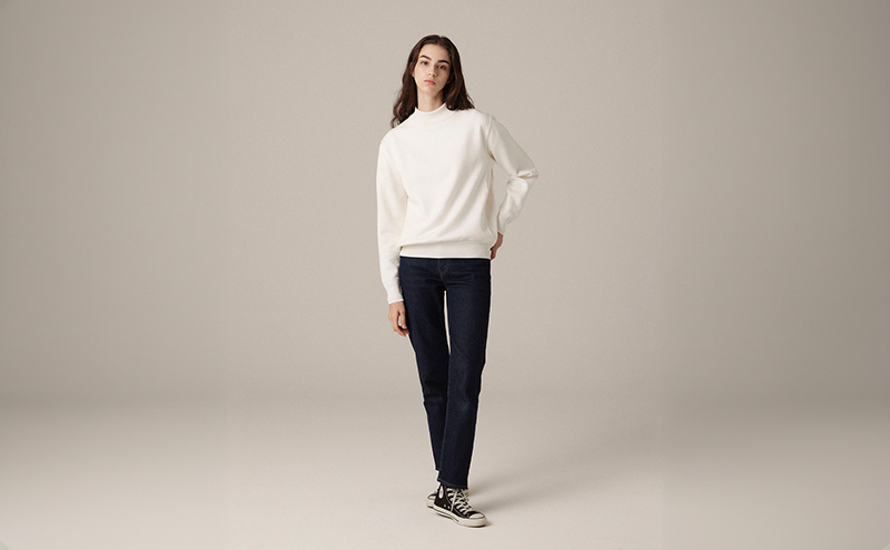 ニット アンユースレス モックネックスニット 服 洋服 ファッション 耐久性 上品 コーマ糸 無撚糸コットン 洗濯可能 墨田区 東京都 ブラック/M