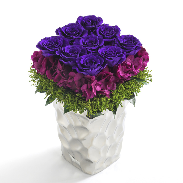 イタリアL 花 お花 プリザーブドフラワー ギフト プレゼント お祝い 誕生日 お供え アレンジ インテリア 東京都 墨田区【バイオレット】