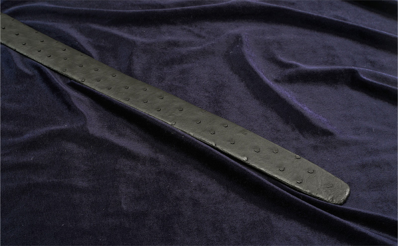 オーストリッチ ベルト クロ 幅35mm メンズ 【バックルタイプ】