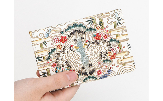 パスケース 名刺入れとしても パスカードホルダー むかい鶴 文庫屋大関 名刺入れ 名刺ケース レディース 定期券入れ 定期入れ 名刺 カードケース 二つ折り 薄型 レザー 本革 革 文庫革 日本製 東京 墨田区