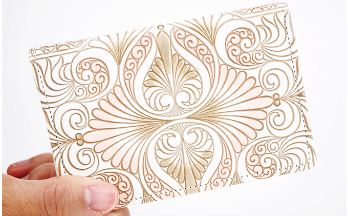 パスケース ロカイユ ベビーピンク 文庫屋大関 名刺入れ カードホルダー 名刺ケース 名刺ホルダー カード入れ 定期入れ 定期ケース 雑貨 生活雑貨 小物 革小物 革製品 本革 日用品 工芸品 東京 東京都 墨田区