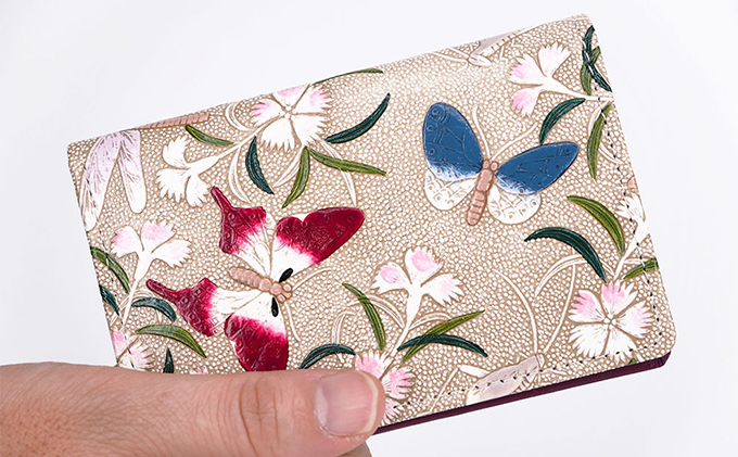 パスケース 撫子 文庫屋大関 名刺入れ カードホルダー 名刺ケース 名刺ホルダー カード入れ 定期入れ 定期ケース 雑貨 生活雑貨 小物 革小物 革製品 本革 日用品 民芸品 工芸品 東京 東京都 墨田区