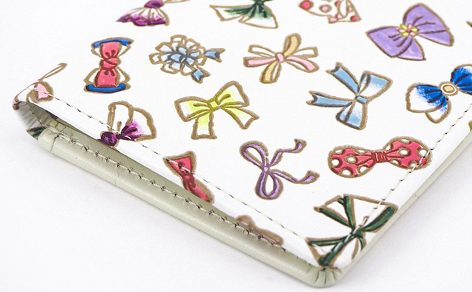 名刺入れ パスカードホルダー プチリボン 文庫屋大関 カードケース パスケース カード 名刺 収納 ケース 名刺ケース 本革 牛革 革 皮革 スリム コンパクト 工芸品 工芸 雑貨 おしゃれ レディース 日本製 東京