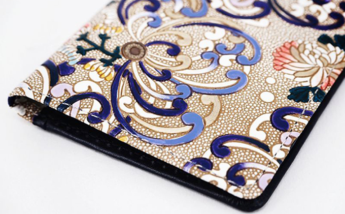 パスケース 乱菊 青紫 文庫屋大関 名刺入れ カードホルダー 名刺ケース 名刺ホルダー カード入れ 定期入れ 定期ケース 雑貨 生活雑貨 小物 革小物 革製品 本革 日用品 民芸品 工芸品 東京 東京都 墨田区