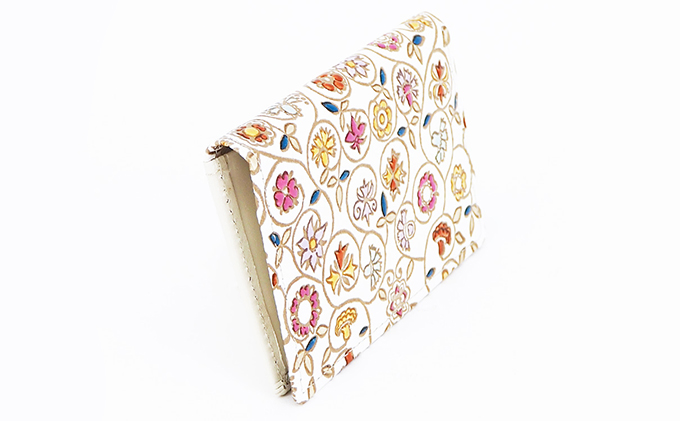 パスケース 金唐小花 文庫屋大関 名刺入れ カードホルダー 名刺ケース 名刺ホルダー カード入れ 定期入れ 定期ケース 雑貨 生活雑貨 小物 革小物 革製品 本革 日用品 民芸品 工芸品 東京 東京都 墨田区