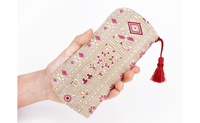 【文庫屋大関】メガネケース　アポロン＜ピンク＞【皮革工芸品】 ファッション小物 民芸品