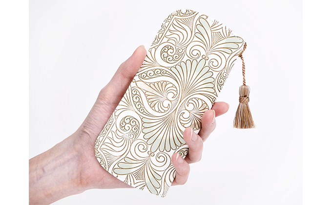 【文庫屋大関】メガネケース　ロカイユ＜ペールカーキ＞【皮革工芸品】 ファッション小物 民芸品