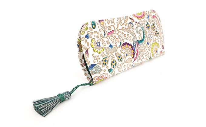 【文庫屋大関】メガネケース　孔雀【皮革工芸品】 ファッション小物 民芸品