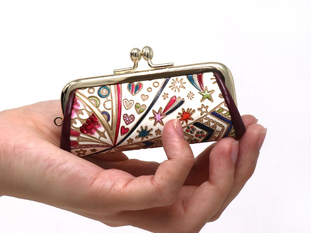 【文庫屋大関】印鑑ケース　グロッシーハート【皮革工芸品】 ファッション小物 民芸品