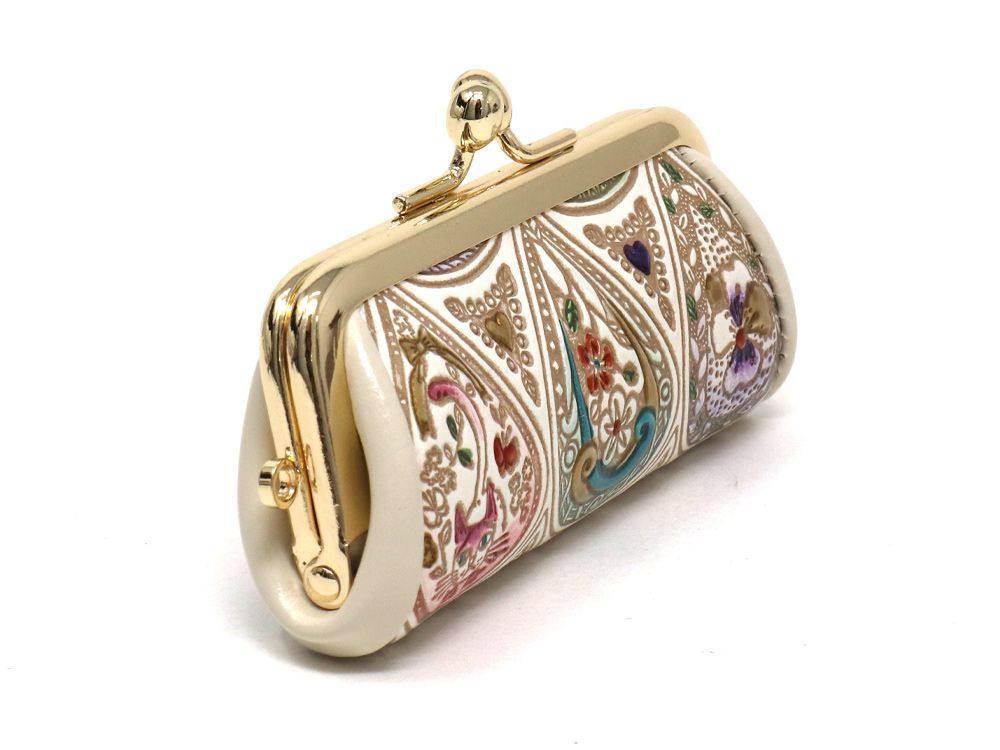 【文庫屋大関】印鑑ケース 花と猫＜ミックス＞ 　【皮革工芸品】 ファッション小物 民芸品