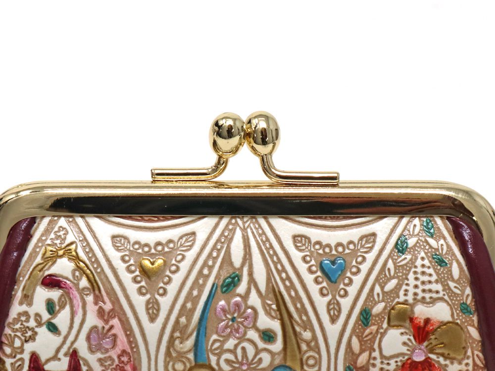 【文庫屋大関】印鑑ケース　花と猫＜ローズ＞【皮革工芸品】 ファッション小物 民芸品