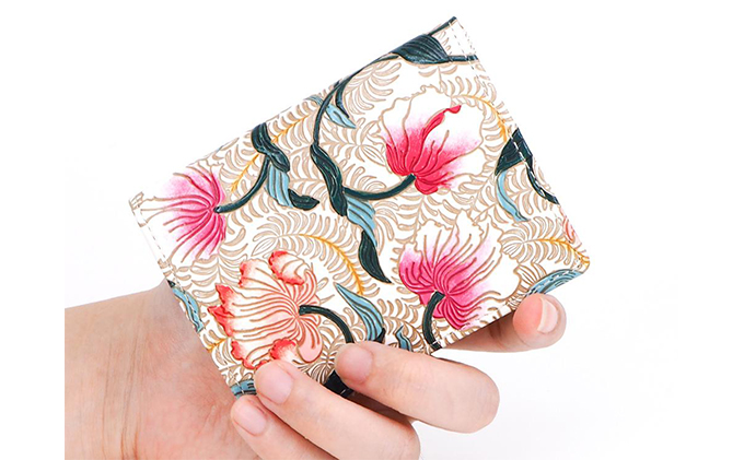 【文庫屋大関】箱まち小銭入れ　ノースガーデン＜コーラル＞【皮革工芸品】 ファッション小物 財布 民芸品