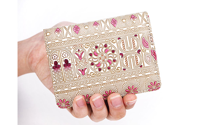 【文庫屋大関】箱まち小銭入れ　アポロン＜ピンク＞【皮革工芸品】 ファッション小物 財布 民芸品