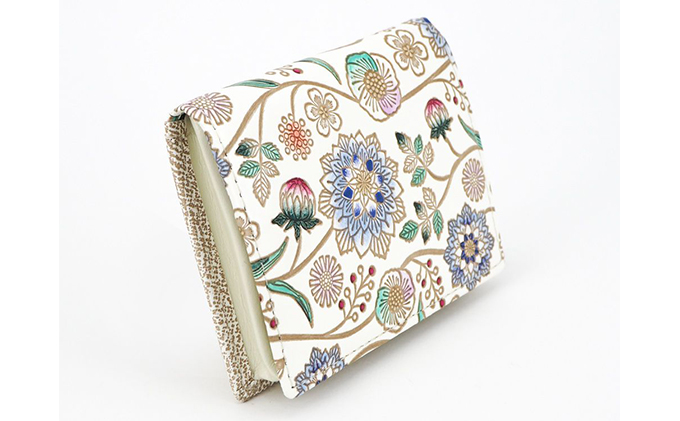 【文庫屋大関】箱まち小銭入れ　ダリア＜コバルトブルー＞【皮革工芸品】