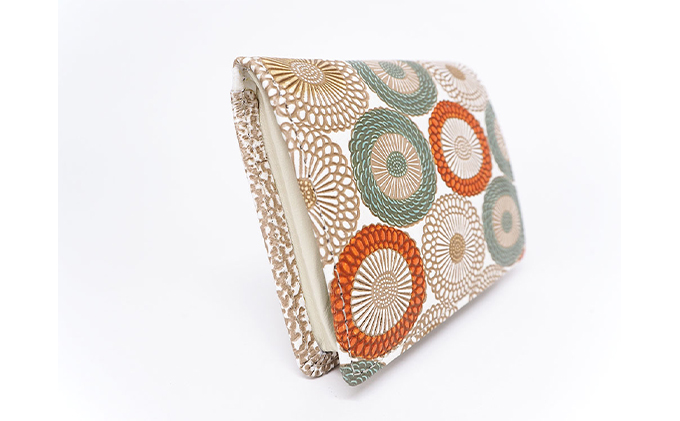 【文庫屋大関】箱まち小銭入れ　笠菊＜若草＞【皮革工芸品】 ファッション小物 財布 民芸品