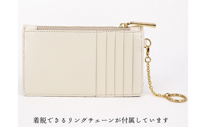 【文庫屋大関】すっきりカードケース　笠菊＜桃花＞【皮革工芸品】 ファッション小物 雑貨 フラグメントケース 小銭入れ付き 収納 スマート 日本製 花柄