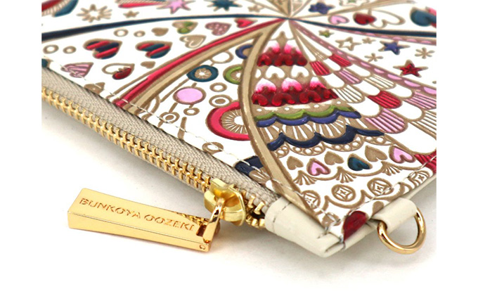 【文庫屋大関】すっきりカードケース　グロッシーハート【皮革工芸品】 ファッション小物 雑貨 フラグメントケース 小銭入れ付き 収納 スマート 日本製