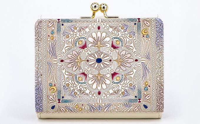 【文庫屋大関】三つ折りミニ財布　夢幻のタピ【皮革工芸品】 ファッション 小物 民芸品 お札 カード 小銭 手のひらサイズ コンパクト 大人かわいい 牛革 手作り 国産