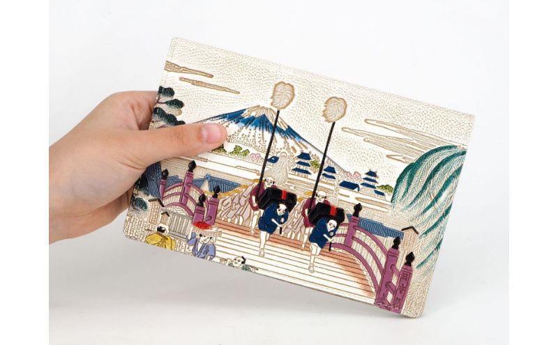 【文庫屋大関】パーソナルホルダー　日本橋【皮革工芸品】 雑貨 日用品 ブックカバー パスポートケース 貴重品入れ マルチケース シンプル 和風 革小物