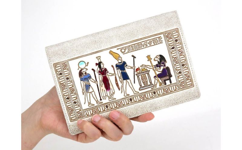 【文庫屋大関】パーソナルホルダー　エジプトNo.3【皮革工芸品】 雑貨 日用品 ブックカバー パスポートケース 貴重品入れ マルチケース シンプル 和風 革小物