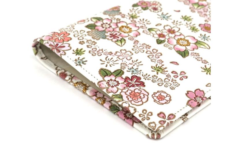 【文庫屋大関】パーソナルホルダー　かすみ桜【皮革工芸品】 民芸品 雑貨 日用品 文房具 革小物 革製品 ファイル ケース