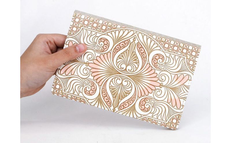 【文庫屋大関】パーソナルホルダー　ロカイユ＜ベビーピンク＞【皮革工芸品】 民芸品 雑貨 日用品 文房具 革小物 革製品 ファイル ケース