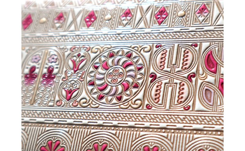 【文庫屋大関】パーソナルホルダー　アポロン＜ピンク＞【皮革工芸品】 民芸品 雑貨 日用品 文房具 革小物 牛革 ファイル ケース