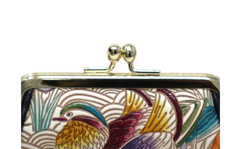 【文庫屋大関】印鑑ケース おしどり【皮革工芸品】 革製品 工芸品 民芸品 牛革 小物入れ お祝い ギフト プレゼント 墨田区 東京都