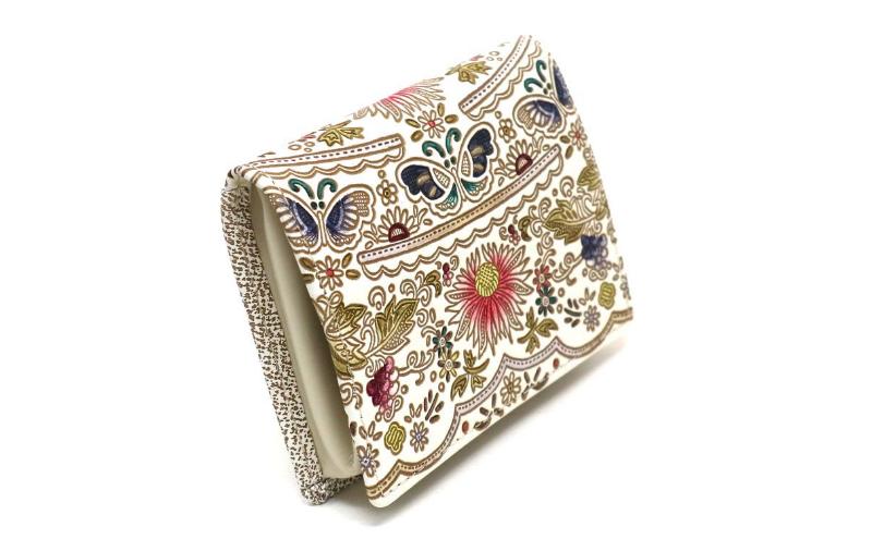 【文庫屋大関】箱まち小銭入れ 茉莉花〈珊瑚〉【皮革工芸品】 革製品 工芸品 民芸品 牛革 財布 小銭入れ 小物入れ お祝い ギフト プレゼント 墨田区 東京都