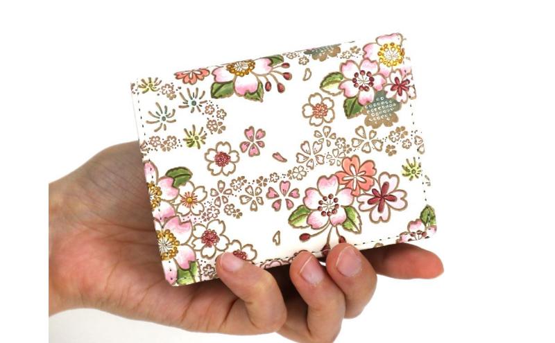 【文庫屋大関】箱まち小銭入れ かすみ桜【皮革工芸品】 革製品 工芸品 民芸品 牛革 財布 小銭入れ 小物入れ お祝い ギフト プレゼント 墨田区 東京都