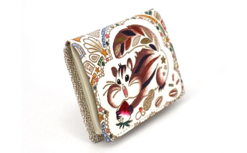 【文庫屋大関】箱まち小銭入れ くいしんぼリス【皮革工芸品】 革製品 工芸品 民芸品 牛革 財布 小銭入れ 小物入れ お祝い ギフト プレゼント 墨田区 東京都