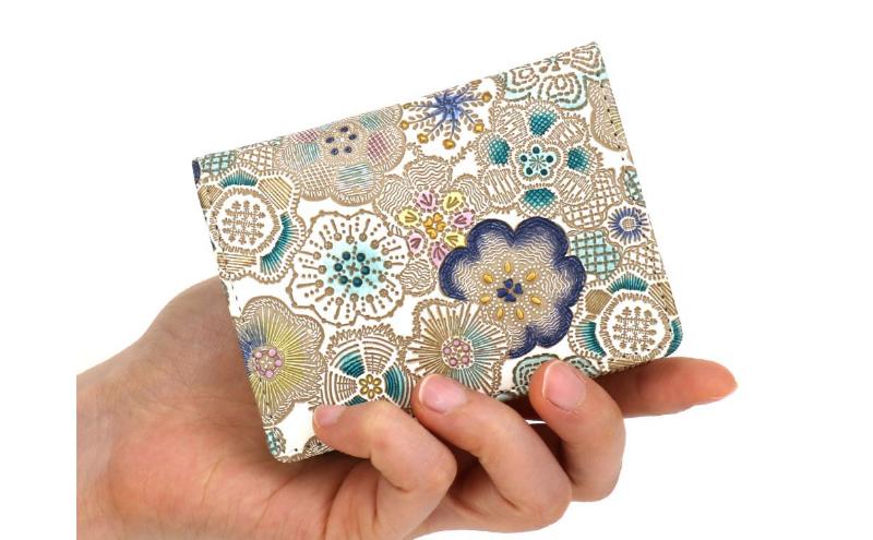 【文庫屋大関】箱まち小銭入れ 春らんまん〈瑠璃〉【皮革工芸品】 革製品 工芸品 民芸品 牛革 財布 小銭入れ 小物入れ お祝い ギフト プレゼント 墨田区 東京都