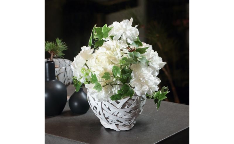 フラワーアレンジメント 【数量限定訳ありアウトレット】お供えアーティフィシャルアレンジメント「フォーユー」 アーティフィシャルフラワー 造花 ダリア トルコキキョウ アジサイ アイビー 墨田区 東京都