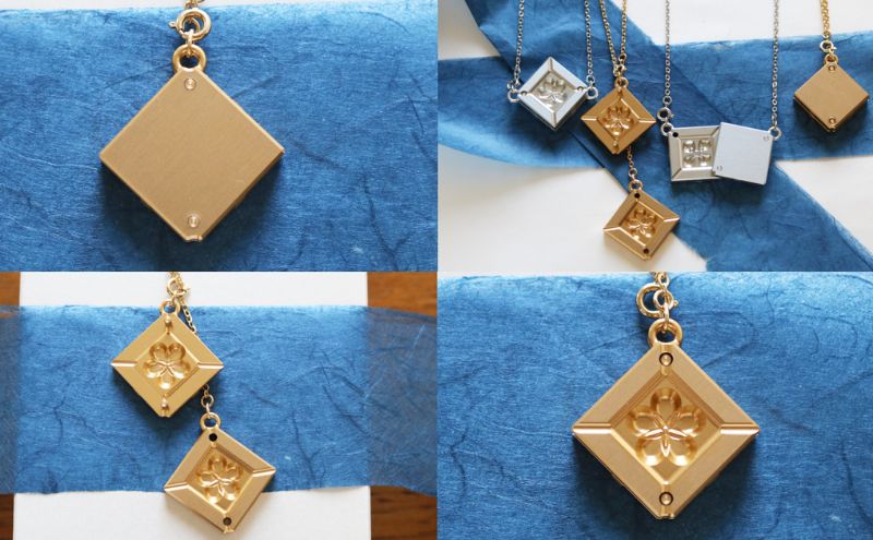 ネックレス モダン×北斎×金型の3wayネックレス【KASANE】 アクセサリー 北斎模様 モダン 装身具 江戸文化 裏勝り アルミ 耐久性 耐食性 耐摩耗性 普段使い 墨田区 東京都 菱×ゴールド