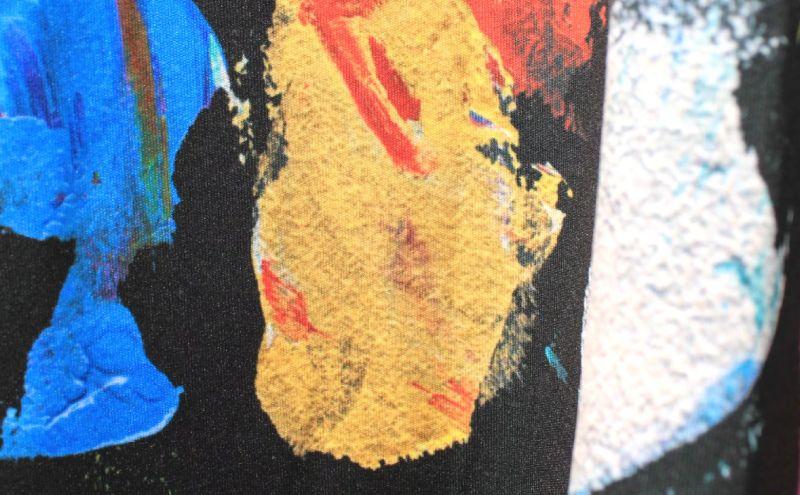 Tシャツ 感覚刺激Tシャツ 06AOHAI 洋服 ファッション 総柄Tシャツ プレゼント 手書き 絵画 アート作品 通気性 柔軟性 日本製 福祉施設 ワークショップ 東京都 墨田区 M