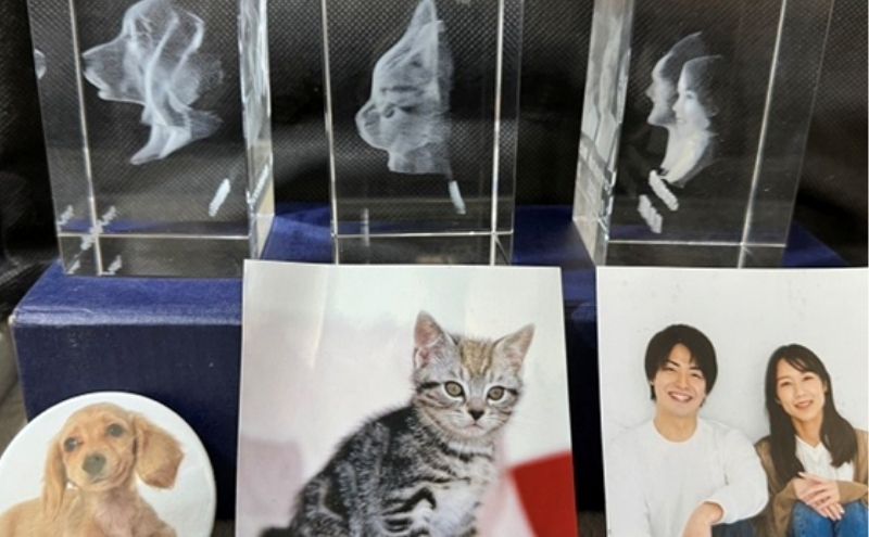 置物 1枚写真で3Dクリスタル 犬・猫・人物の正面写真 3Dクリスタル クリスタル インテリア ペット グッズ 猫 犬 家族 子供 名入れ おしゃれ 猫グッズ 犬グッズ ギフト プレゼント 贈答 贈答品 記念品 お祝い 変わり種 雑貨 東京 東京都 豊島区