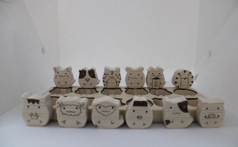 おもちゃ パズル 型はめパズル 手作り ハンドメイド 干支 インテリア 玩具 木製 天然木 赤松 福祉施設