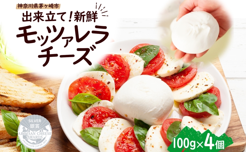 出来立て新鮮 モッツァレラチーズ100g × 4個セット 茅ケ崎産 加工食品 乳製品 チーズ 出来立て 神奈川県産 モッツァレラ 手作り Osteria e Bottega S 神奈川県 湘南 茅ケ崎 フレッシュチーズ おつまみ ピザ プチ贅沢