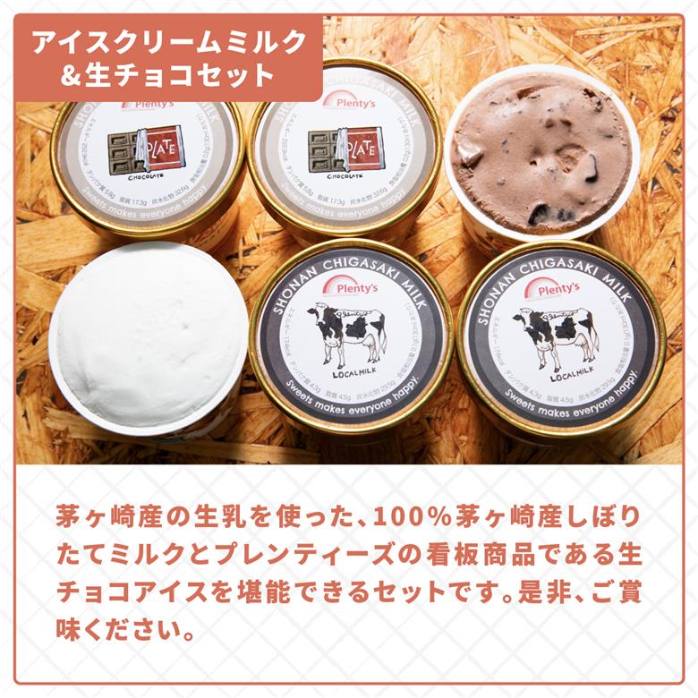 プレンティーズ しぼりたてミルク＆生チョコアイスクリーム堪能セット 各3個 計6個【のし無】