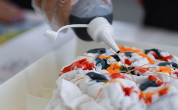 タイダイ染めオリジナルTシャツ作成キット　Mサイズ Cセット【スカイブルー×チェリーピンク×グレー】【自分探求、おひとり様キット】