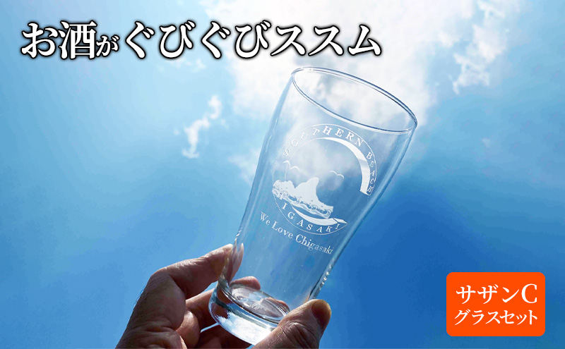 サザンCグラスセット タンブラー ビールグラス シャンパングラス 選べる2個セット B(サーフィン×サーフィン)