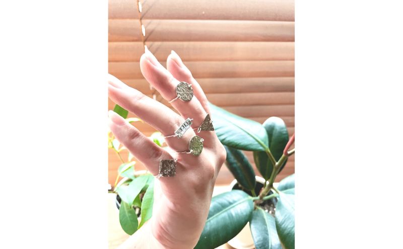 指輪 神奈川県 シルバーアクセサリーwork shop【プレートスタンプリング】1名 アクセサリー リング 製作 体験 チケット ワークショップ アクセサリー作り オリジナル 天然石 パール 初心者 逗子市 神奈川