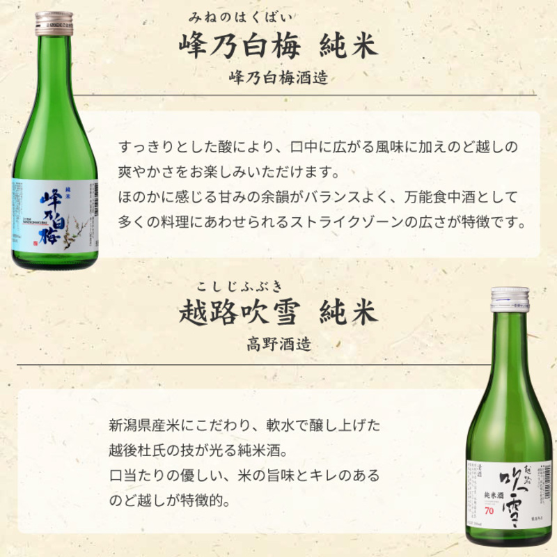 新潟4蔵元純米酒のみくらべ4本セット 日本酒 酒 お酒 純米 純米酒 飲み比べ セット 新潟 新潟市