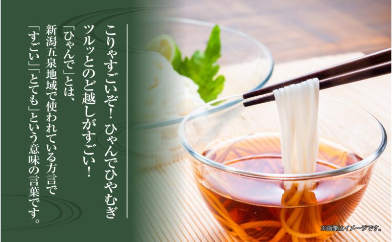 ひゃんで ひやむぎ 600g 8袋 約48人前 冷や麦 ヒヤムギ 冷麦  干しひやむぎ ファミリー 麺 乾めん 自家用 お中元 お歳暮 贈り物 お取り寄せ 備蓄 保存 便利 ギフト 越後 魚沼 松代そば善屋 新潟県 十日町市