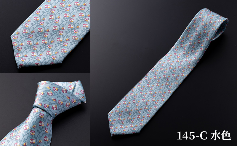 「七代目 吉澤与市の世界」オリジナルネクタイ「椿」 ファッション小物 メンズ 紳士 ビジネス スーツ 【145-A／赤】