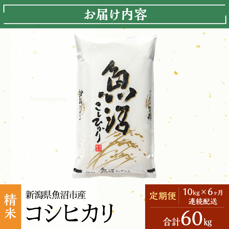【定期便：雪国逸品 精米10kg×6ヶ月】越後魚沼郷 魚沼産コシヒカリ お米 人 自然調和 ミネラル 奇跡 自然環境 努カ 香り つや 粘り 極上