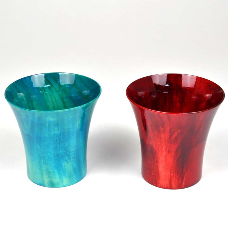 クールカップカラフル ペアセット ブルー レッド ペアセット 化粧箱入り 天然木 栃 2個 セット 木製 漆器 カップ コップ 保冷 保湿     伝統工芸 工芸品  復興 震災 コロナ 能登半島地震復興支援 北陸新幹線 F6P-0086