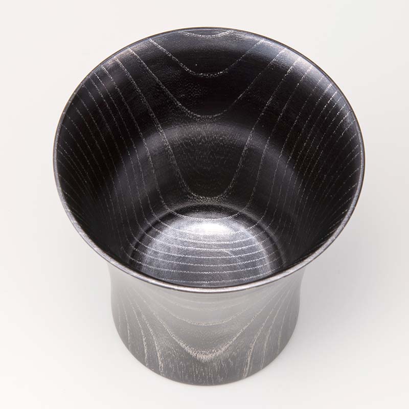 Keyaki Cup ブラック Platinum 木箱入り 天然木 欅 木製 カップ コップ タンブラー 漆器 漆塗  伝統工芸 工芸品 国産 日本製 山中木製漆器 復興 震災 コロナ 能登半島地震復興支援 北陸新幹線 F6P-0128