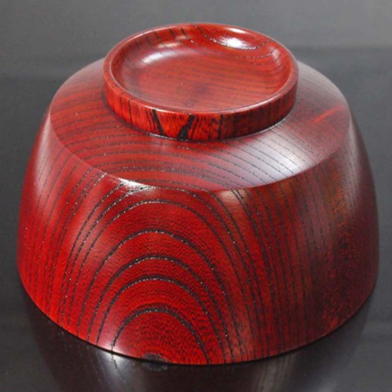 【国産山中塗】木製雑煮椀 欅4．3胴張椀＜赤摺＞SO-0501 F6P-0133