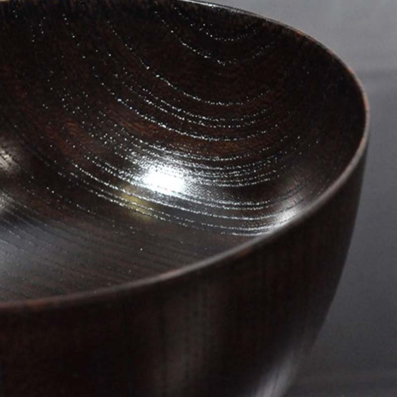 国産山中塗木製雑煮椀 欅4．3胴張椀　黒摺　SO-0502 復興　震災　コロナ【能登半島地震復興支援】 北陸新幹線 F6P-0134